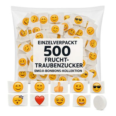 500x Emoji Traubenzucker Bonbons Großpackung Kamelle