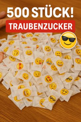 500 Emoji Traubenzucker Bonbons Wurfmaterial Karneval