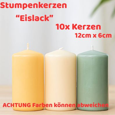 Eislack Kerzen Set 10er | Stumpenkerzen für Hochzeit, Advent & Wohn Deko