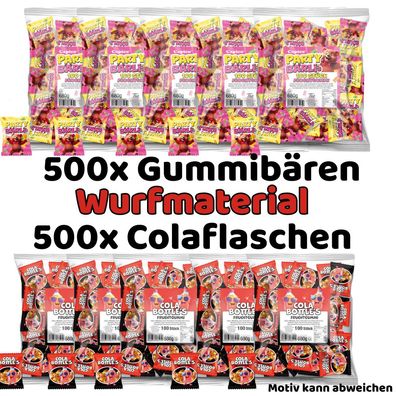 1000 Stk Gummibärchen Cola Flaschen Wurfmaterial Karneval