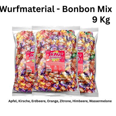 Wurfmaterial Bonbon - Mix für Fasching / Karneval 9KG Kamelle einzeln verpackt