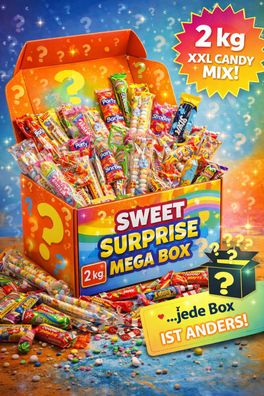 2kg Süßigkeiten Mysterybox Mega Mix Gummibärchen Großpackung Karneval