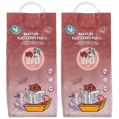 Lov&Ed Natur-Katzenstreu 2x 10 Liter - hygienische Frische in der Katzentoilette
