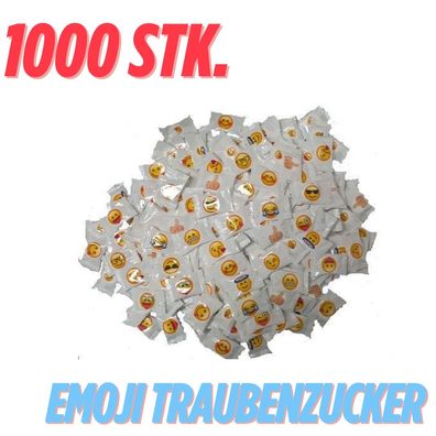 1000 Traubenzucker Emoji Bonbons einzeln verpackt Großpackung 2,6kg Karneval