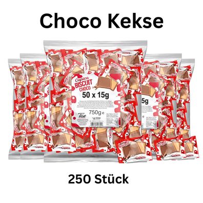 250x Choco Kekse einzeln verpackt Schoko Keks Snack Großpack 3,75kg