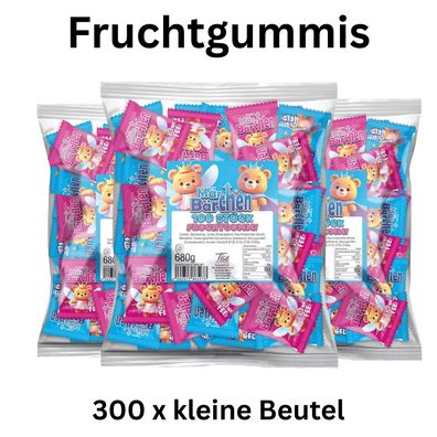 300x Fruchtgummi Mini Beutel einzeln verpackt Süßigkeiten Großpack