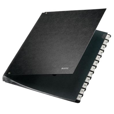 LEITZ 5812 Pultordner 112 12 Fächer Hartpappe schwarz