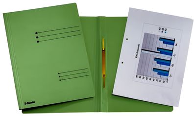 Esselte Schnellhefter grün Manilakarton 250g Kaufmännischeoder Amt