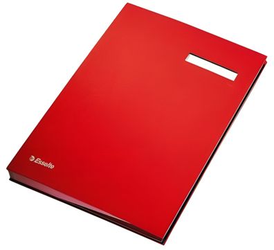 Esselte Unterschriftsmappe rot Einband aus kaschierter Graupappe (UWS)