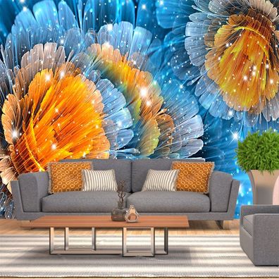 Moderne Abstrakte Blumen Fototapete Traumhaftes Wandbild Wohnzimmer 8013