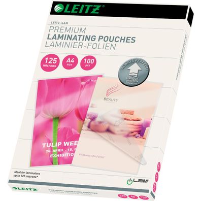 LEITZ 7481 Laminierfolie UDT A4 glänzend 125 mym 100 Stück