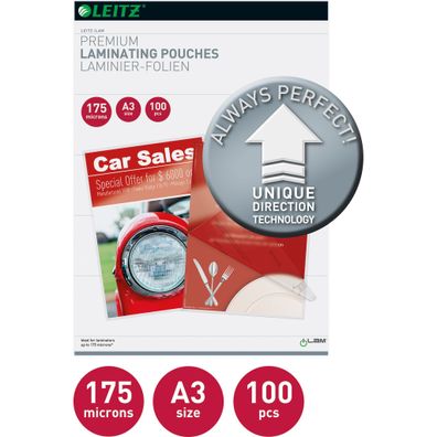 LEITZ Laminierhülle UDT A3 74900000 100ST 2x175my