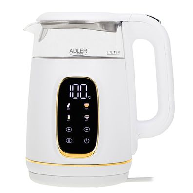 Adler AD 1305 WG Wasserkocher 2200 W - 5 Temperatureinstellungen, 360°-Sockel