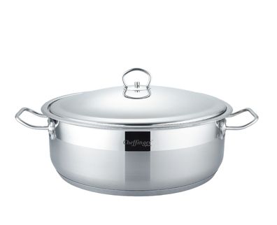 Edelstahl Kochtopf mi Antihaftbeschichtung - Induktionsgeeignet in Silber
