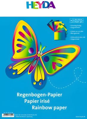 HEYDA 204875309 Regenbogen-Papier 23 x 33 cm