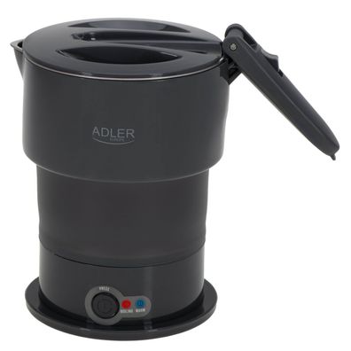 Adler AD 1377 Reise-Wasserkocher 0,6 L - 600 W, faltbar - Grau