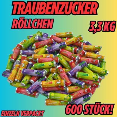 600 Stk Traubenzucker Röllchen Großpackung Frucht Werbegeschenk Karneval