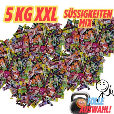 5 KG Süßigkeiten Mix XXL Großpackung Kaubonbons Kaustreifen Party Karneval