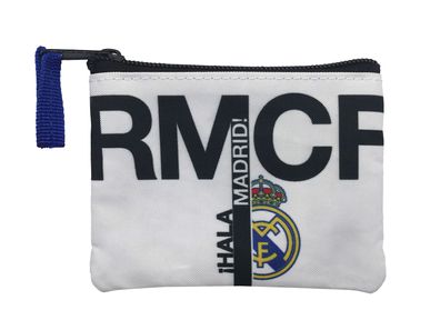 Real Madrid Geldbörse 12,5 × 9 × 1 cm Portemonnaie mit Reißverschluss für Karten