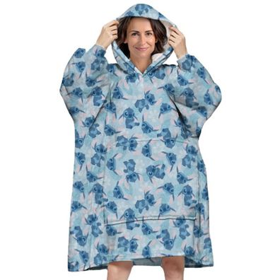 Lilo & Stitch Hoodie-Decke für Eerwachsene – Kuscheliger Überwurf aus Coral Fleece