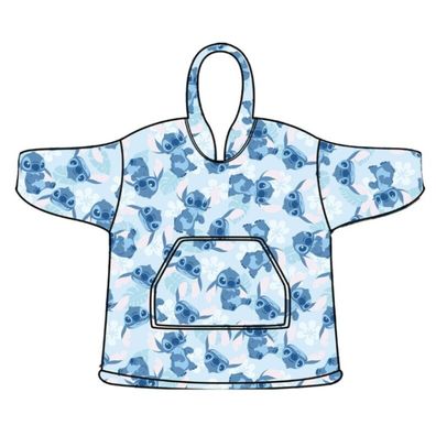 Lilo & Stitch Hoodie-Decke für Kinder – Kuscheliger Überwurf aus Coral Fleece Onesize