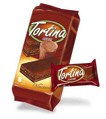 12x8 Kamelle Tortina Kakao Kuchenschnitte einzeln verpackt