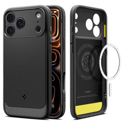Spigen Rugged Armor Mag Case kompatibel mit iPhone 17 Pro – Schwarz