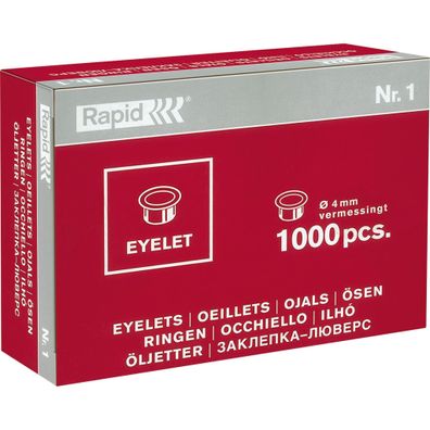 Rapid Ösen Eyelet Nr. 1 4mm Messing 1.000 St./Pack