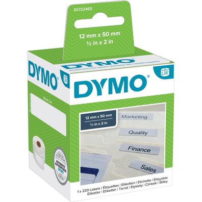 Dymo LabelWriter™ Etikettenrollen Hängeablageetikett 12x50 mm weiß