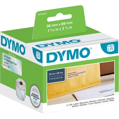 Dymo LabelWriter™ Etikettenrollen Adressetikett 36x89 mm transparent