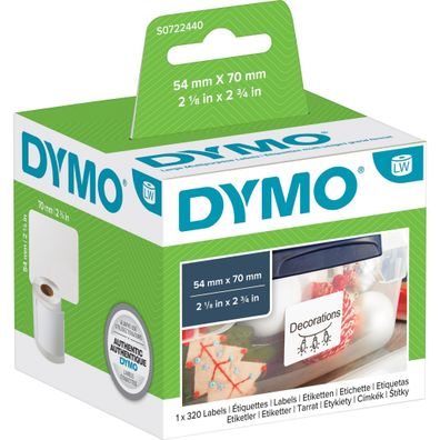 Dymo LabelWrite Etikettenrollen Disketten/Namensetikett 54x70 mm weiß