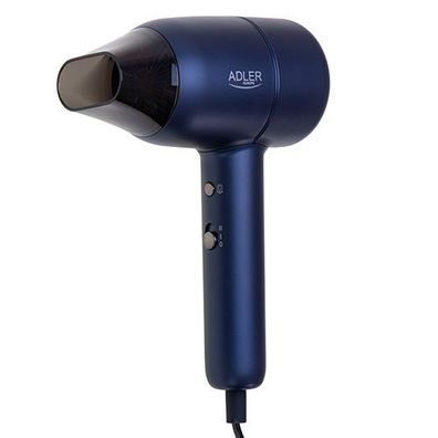 Adler AD 2279 Haartrockner mit 2 Luft- & Temperaturstufen, 1800 W, Navyblau