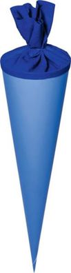 Schultüten-Rohling 70 cm Ø 19 cm blau mit Verschluss in Dunkelblau