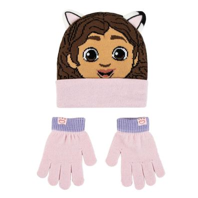 Gabby's Dollhouse 2er Set Kinder Winter Accessoire Mütze Handschuh Mädchen