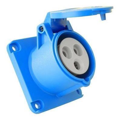 CEE Einbausteckdose gerade 230V 32A 3P 70x70 mm