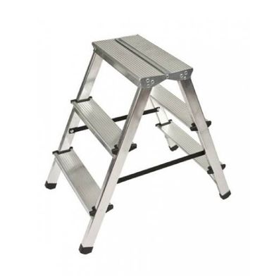 Aluleiter mit 3 rutschfesten Stufen, klappbar, Stehleiter, Mehrzweckleiter, bis