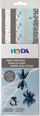 Faltstreifen-Set Christmas 1 x 30 cm 15 x 30 cm silberfarben/blau