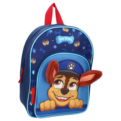 PAW Patrol 3D Kinder-Rucksack Chase mit Ohren – Blau – für Schule & Freizeit