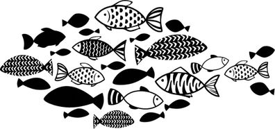 HEYDA Stempel Kommunion/Konfirmation Fischschwarm Holz matt lackiert