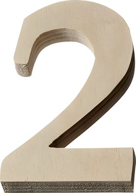 KNORR Prandell 218735636 Zahl klein 2 38 x 3 x 02 cm Sperrholz