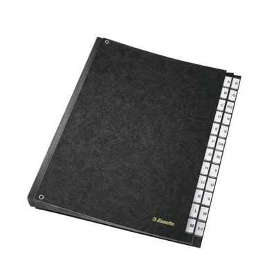 Esselte Pultordner A Z schwarz 629997 24 Fächer Hartpappe