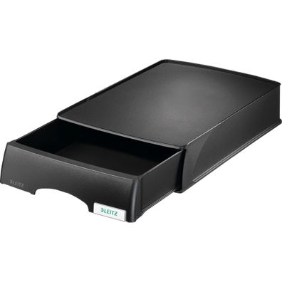 LEITZ 5210 Briefkorb Plus mit Schublade A4 Polystyrol schwarz