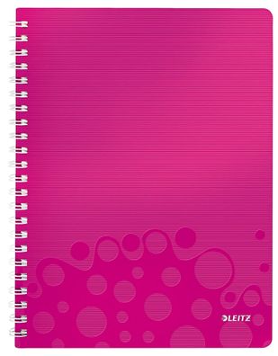 Collegeblock WOW A4 PP-Einband kariert pink metallic