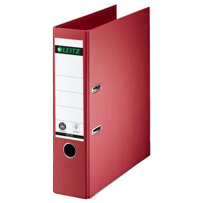 LEITZ Ordner Papier A4 80mm rot Einband aus Pappe (RC) innen und außen
