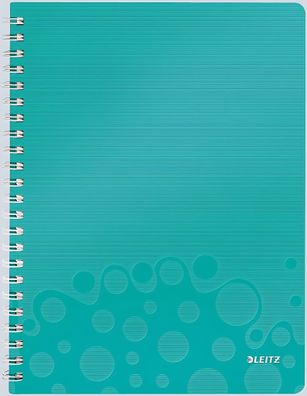 Collegeblock WOW A4 PP-Einband kariert eisblau metallic