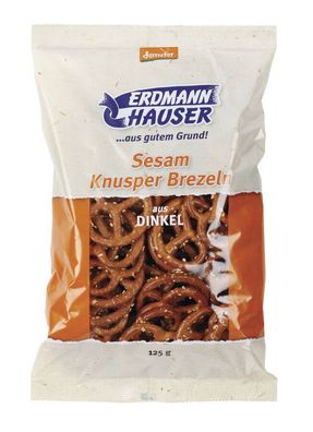6x ErdmannHAUSER Getreideprodukte GmbH demeter Dinkel-Knusperbrezeln 125g