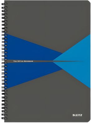 LEITZ Collegeblock Office PP A4 kariert blau Office mit Spiralbin