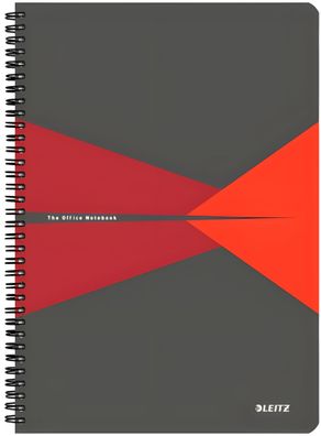 LEITZ Collegeblock Office Card A4 kariert rot Office mit Spiralbin