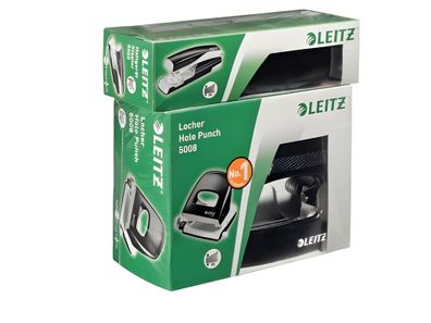 LEITZ schwarz Set Locher 5008 u Heftgerät 5502