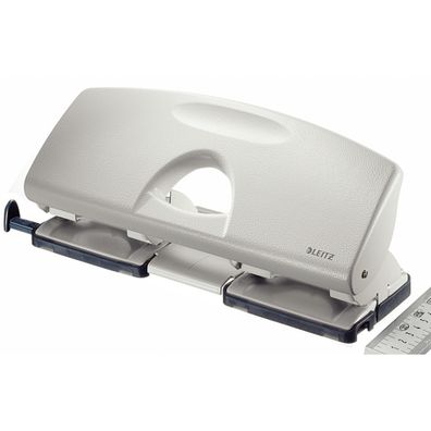 LEITZ 5022 Doppellocher 16 Blatt mit Anschlagschiene grau